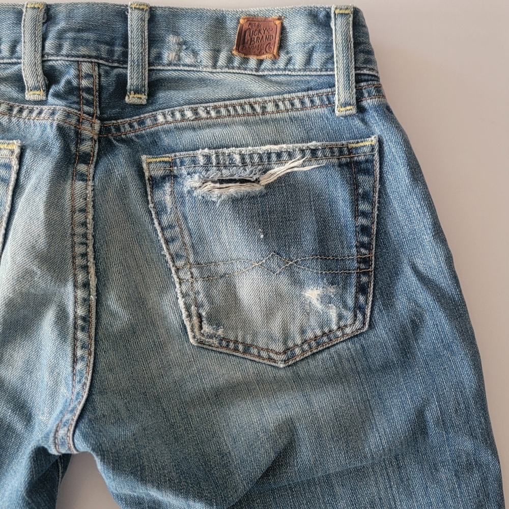 Lucky Brand By Gene Montesano Short Inseam Distressed Jeans Size 0/25 - Picture 7 of 15